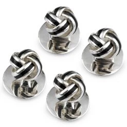 Scully & Scully Sterling Silver Knot Enamel Studs, Set Of 4