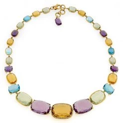 Scully & Scully 18k Yellow Gold Multi-Stone Confetti Necklace