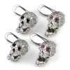 Scully & Scully 18k White Gold Skull Studs With Diamonds, Set Of Four -Jewelry Shop unnamed file 1024