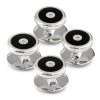 Scully & Scully Sterling Silver Round Studs With Onyx & Diamonds, Set Of 4 -Jewelry Shop unnamed file 1087