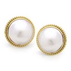 Scully & Scully Pearl Button Earrings