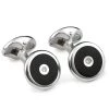 Scully & Scully Sterling Silver Round Cufflinks With Onyx & Diamonds -Jewelry Shop unnamed file 1092