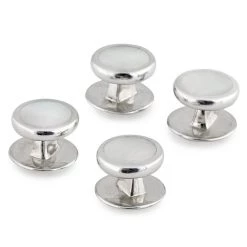 Scully & Scully Sterling Silver Mother Of Pearl Cufflinks & Studs