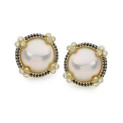 Scully & Scully 18k Gold Pearl And Sapphire Earrings -Jewelry Shop unnamed file 1103