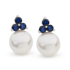 Scully & Scully Blue Sapphire Pearl Tree Earrings