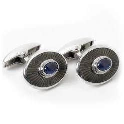 Scully & Scully 18k White Gold Grey Sunburst Cufflinks