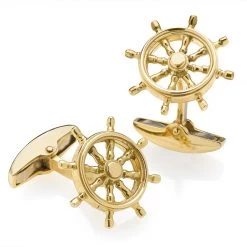 Scully & Scully 18k Gold Ship's Wheel Cufflinks