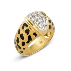 Scully & Scully 18K Yellow Gold Cheetah Ring With Diamonds