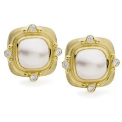 Scully & Scully Mabe Pearl And Diamond Earrings
