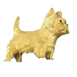 Scully & Scully 18k Yellow Gold West Highland Terrier Pin