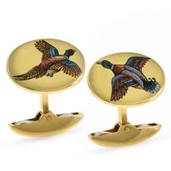 Scully & Scully 18k Gold Cufflinks With Game Birds
