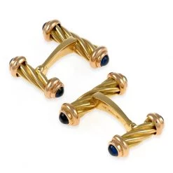 Scully & Scully 18k Gold Fancy Bar Dumbbell Cufflinks