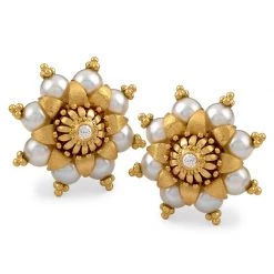Scully & Scully 18K Gold And Pearl Blossom Earrings