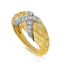 Scully & Scully 18k Yellow Gold And Diamond Garland Ring