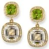 Scully & Scully 18k Gold Peridot & Rock Crystal Diamond Earrings, Posts Only -Jewelry Shop unnamed file 1159
