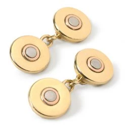 Scully & Scully 18k Yellow Gold Cartridge Cap Cufflinks