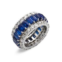 Scully & Scully 18K White Gold Royal Blue Kyanite Eternity Band