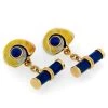 Scully & Scully 18k Gold Yellow Shell & Lapis Lazuli Bar Cufflinks -Jewelry Shop unnamed file 1170