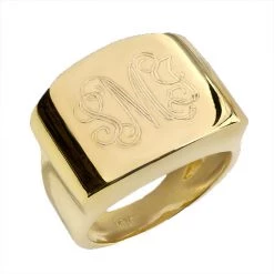 Scully & Scully 18k Gold Scroll Signet Ring