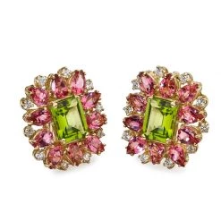 Scully & Scully 18k Petal Cluster Gemstone Earrings