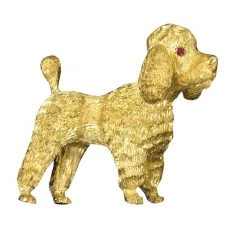 Scully & Scully 18k Gold Dutch Cut Poodle Pin