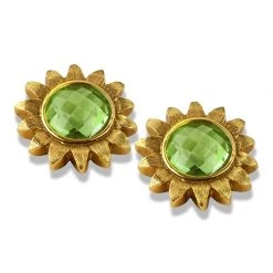 Scully & Scully 18k Gold Peridot Sunflower Earrings