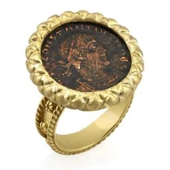 Scully & Scully 18k Yellow Gold Constantine Coin Ring