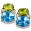 Scully & Scully 18k Gold Blue Topaz & Peridot Gumdrop Earrings -Jewelry Shop unnamed file 1197