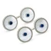 Scully & Scully 18k White Gold Cufflinks With Mother Of Pearl And Sapphire -Jewelry Shop unnamed file 1208