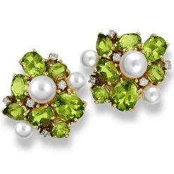 Scully & Scully 18k Gold Peridot & Pearl Cluster Earrings -Jewelry Shop unnamed file 1211
