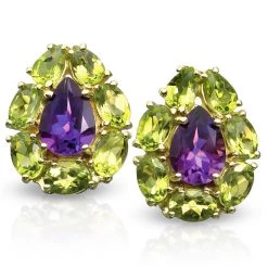 Scully & Scully 18k Gold Amethyst & Peridot Pear Earrings -Jewelry Shop unnamed file 1214