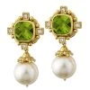 Scully & Scully 18k Gold Peridot Cross & Pearl Drop Earrings -Jewelry Shop unnamed file 1227