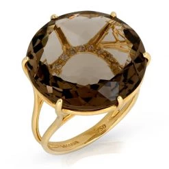 Scully & Scully 18k Yellow Gold Smoky Quartz Ring