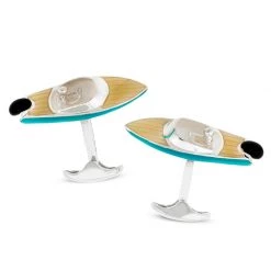 Scully & Scully Sterling Silver And Enamel Speedboat Cufflinks