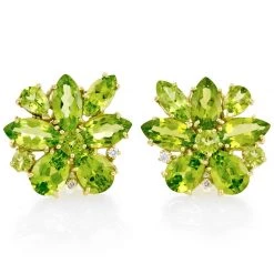 Scully & Scully 18k Gold Peridot Starburst Earrings
