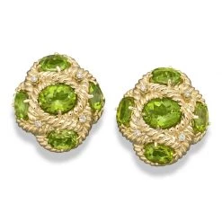 Scully & Scully 18k Gold Peridot Weave Earrings