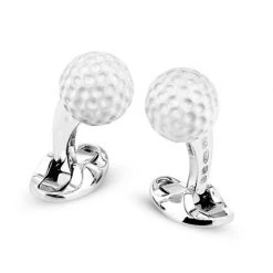 Scully & Scully Sterling Silver & Enamel Golf Ball Cufflinks