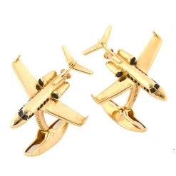 Scully & Scully 18k Yellow Gold Private Jet Cufflinks