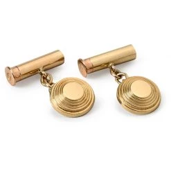 Scully & Scully 18k Gold Cartridge & Clay Chain Cufflinks