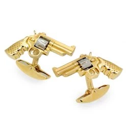Scully & Scully 18k Gold Revolver Cufflinks