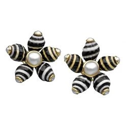 Scully & Scully 18K Yellow Gold Pearl & Shell Earrings -Jewelry Shop unnamed file 1292