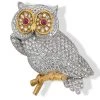 Scully & Scully 18k White & Rose Gold Diamond Owl Pin -Jewelry Shop unnamed file 13