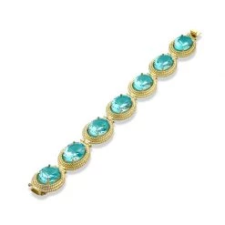 Scully & Scully 18K Gold Blue Topaz Rope Twist Bracelet
