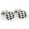 Scully & Scully Sterling Silver Black & White Checkered Cufflinks -Jewelry Shop unnamed file 1308