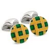 Scully & Scully Sterling Silver Cufflinks With Enamel Weave Design -Jewelry Shop unnamed file 1313