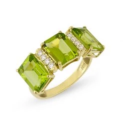Scully & Scully Octagonal Three Stone Peridot Ring