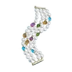 Scully & Scully Pearl And Multi Stone Bracelet