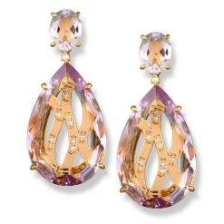 Scully & Scully Amethyst Drop Diamond Weave Earrings