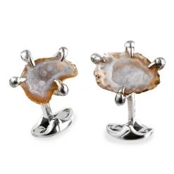 Scully & Scully Sterling Silver Geode Cufflinks