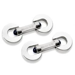 Scully & Scully Sterling Silver Paddle Cufflinks With Sapphires
